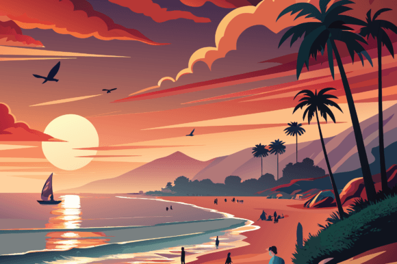 Beautiful Summer Sea with People Birds: Leveraging Coastal Imagery for Engagement and Design