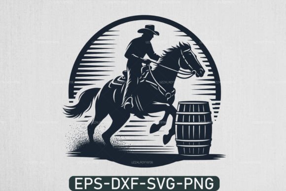 Capturing Western Spirit: Designing with Barrel Racing Woman and Man on Horse SVG Files