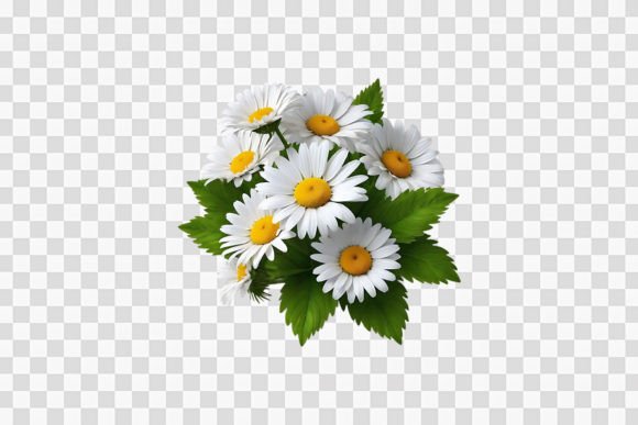 Daisy Flower Bouquet on Transparent Back: Versatile Design for Modern Visual Needs