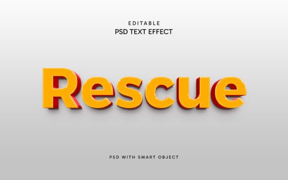 Editable Rescue Text Style Effect: Bold Design Solutions