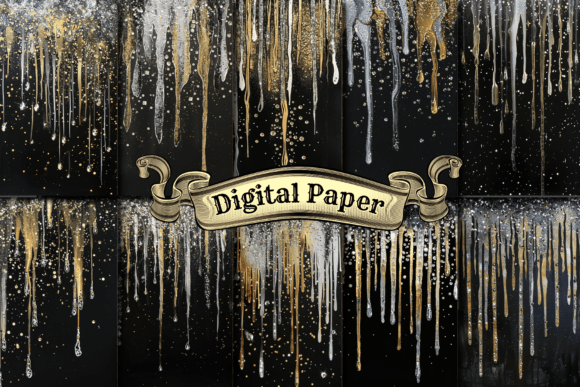 Elevating Creative Projects with Dripping Glitter Digital Paper