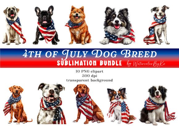 Evaluating 4th of July Dog Breed Bundle Clipart for Commercial and Creative Projects