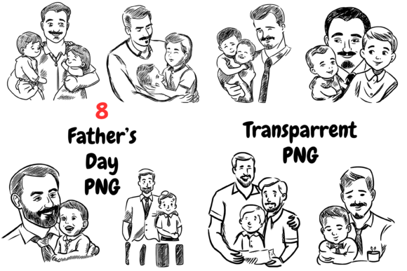 Father's Day Sketch Transparent PNG Assets
