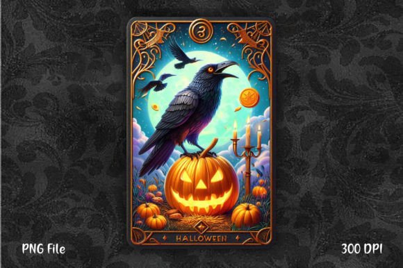 Halloween Raven Bird Tarot Card PNG: Practical Applications for Creators and Businesses