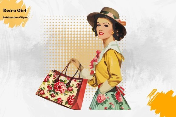 Retro Girl Quotes Sublimation Clipart
