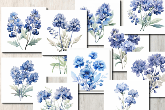 Watercolor Dusty Blue Wild Flowers: A Versatile Design Element for Modern Creatives