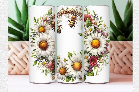 Watercolor Flowers Bee Tumbler Wrap: Design, Application, and Creative Potential